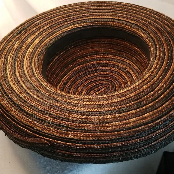 Straw Hat, Black and Brown, Like New, OS, $29 - Picture 7 of 9